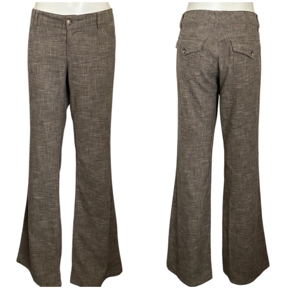 Bishop of Seventh Tweed Flare Trousers Jeans Sz 31 Cotton Linen